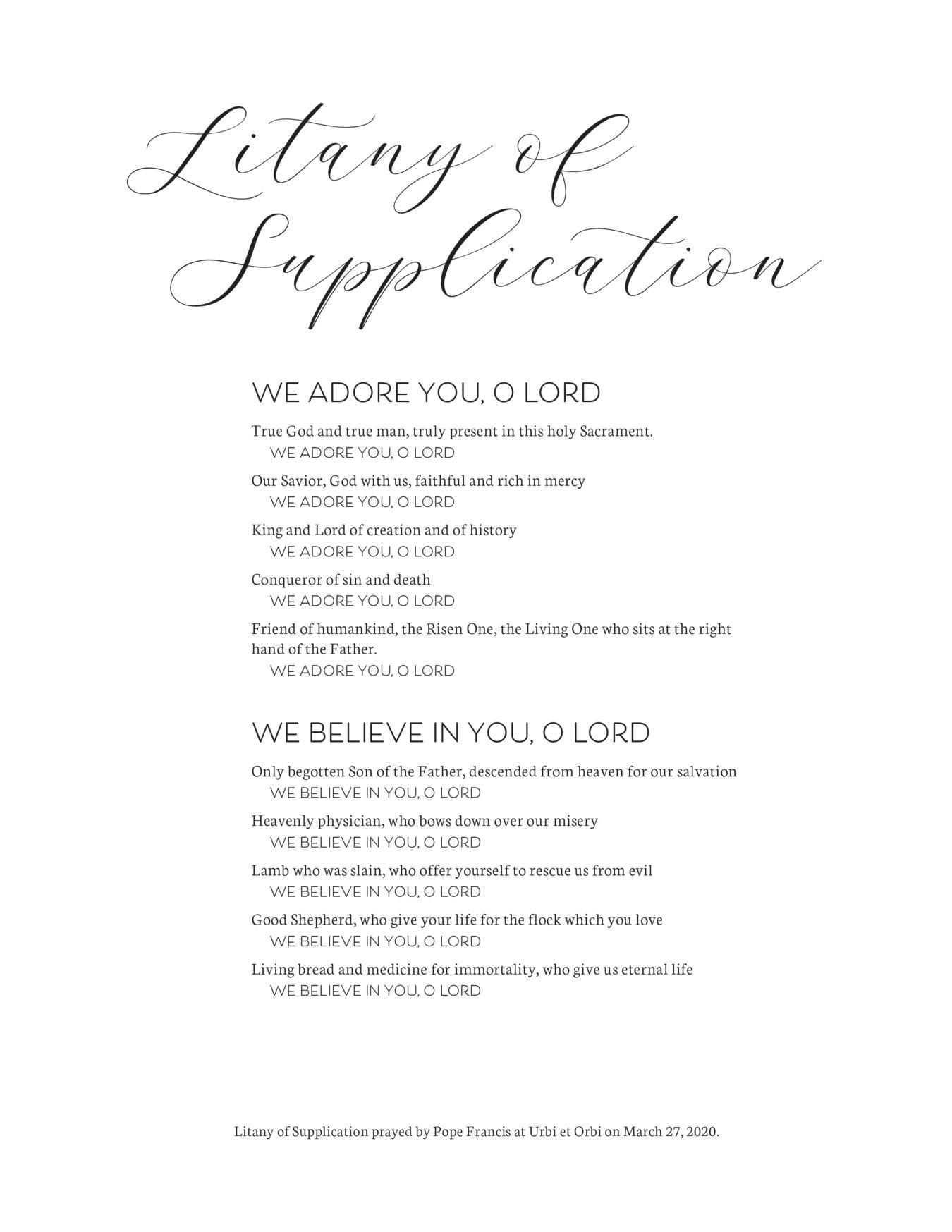 Litany of Supplication